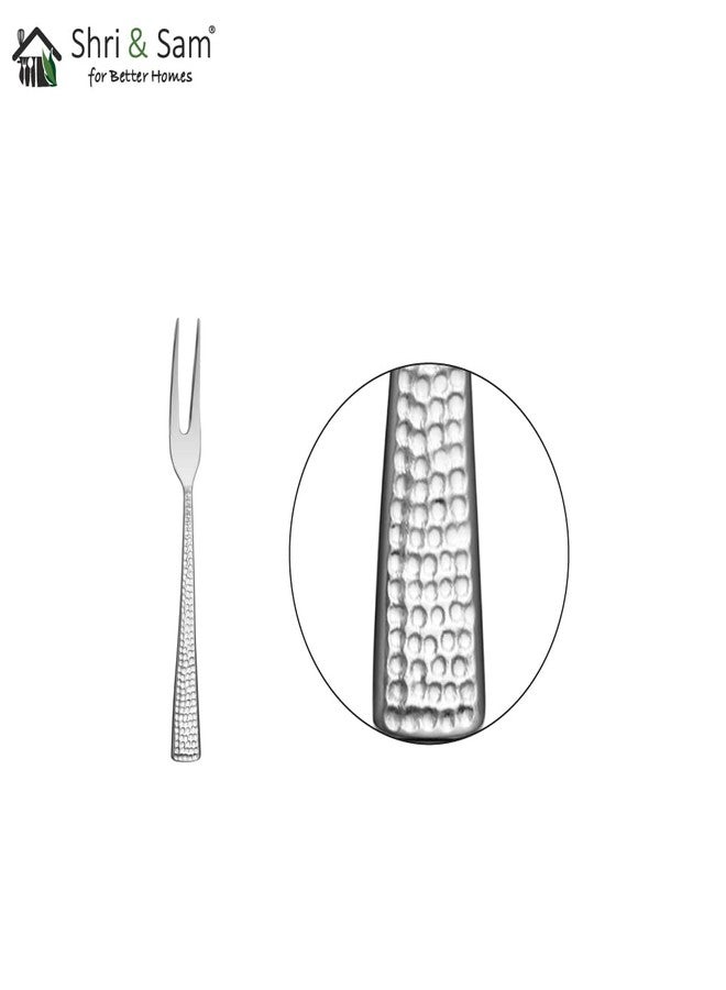Shri & Sam Stainless Steel Impressa Hammered Fruit Fork,6 Pieces - Image 3